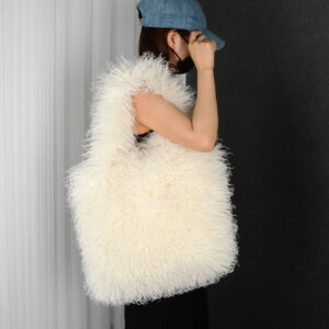 Faux Fur Beach Wool Plush Bag Portable Shoulder Large Capacity Totes