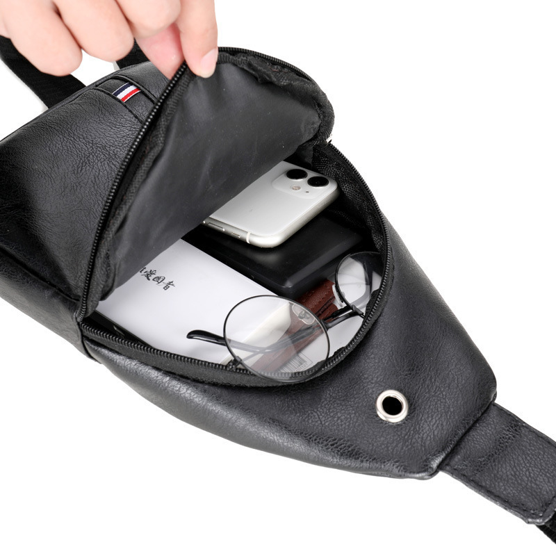 Outdoor Bag PU Backpack Chest Crossbody Men - Image 6