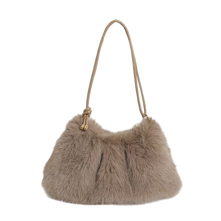 Plush Bag Women's Fashion Casual Portable Underarm Bag - Image 3