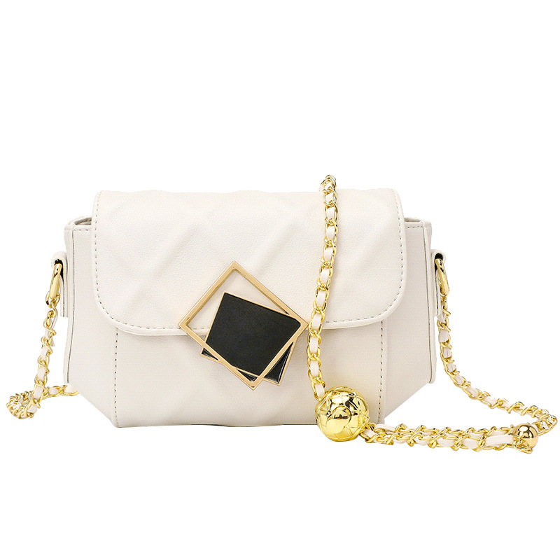 Cowhide Handbags Shoulder Messenger Small Golden Ball Bag - Image 3