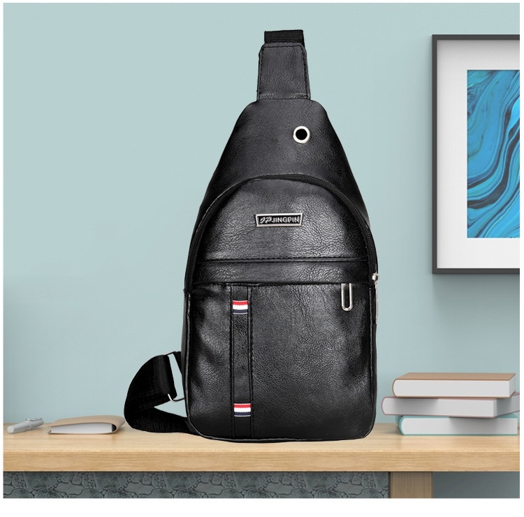 Outdoor Bag PU Backpack Chest Crossbody Men - Image 5