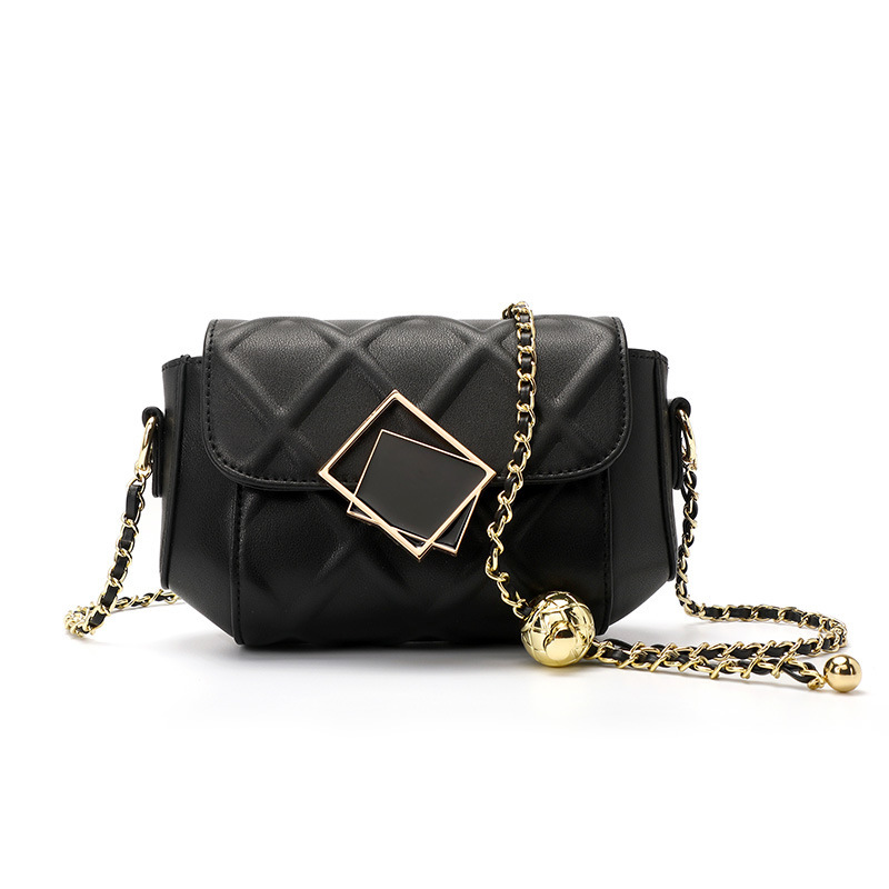 Cowhide Handbags Shoulder Messenger Small Golden Ball Bag - Image 4